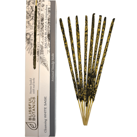 Bio Weißer Salbei Weihrauch Blissful Botanics TULASI Natural Artisan - Reinigender Salbei - 8 Bio Räucherstäbchen