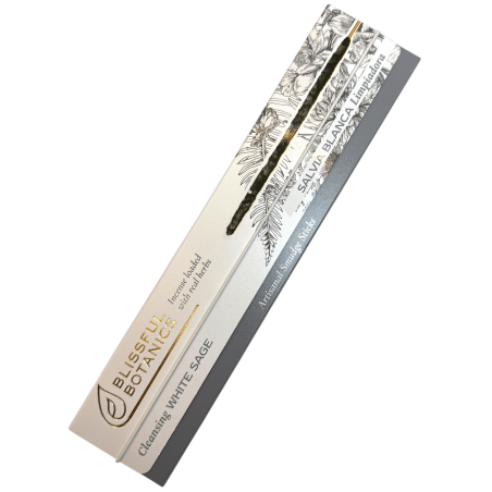 Incenso de Sálvia Branca Orgânica Blissful Botanics TULASI Natural Artisan - Sálvia de Limpeza - 8 incisos orgânicos
