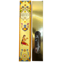 Incienso Ámbar Almizcle SREE VANI Golden India - 1 cajetilla de 15gr.