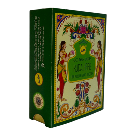 Conuri de tămâie Reflux Rue SREE VANI Golden India - Pachet de 10 conuri blackflow