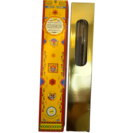 Zedernholz Räucherstäbchen SREE VANI Golden India - 1 Packung à 15gr.