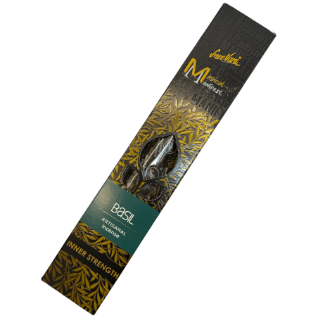 Basil Incense Inner Strength Manifest SREE VANI - Natural Artisan Incense - 4 thick bars extra quality