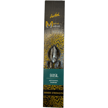 Basil Incense Inner Strength Manifest SREE VANI - Natural Artisan Incense - 4 thick bars extra quality