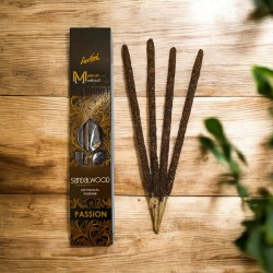 Sandalwood Incense Passion Manifest SREE VANI - Natural Organic Artisan Incense - 4 thick sticks extra quality