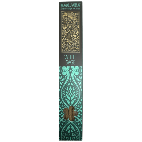 Incenso alla salvia bianca BANJARA Extra Long Ethnic Tribal - 8 bastoncini di incenso masala naturale