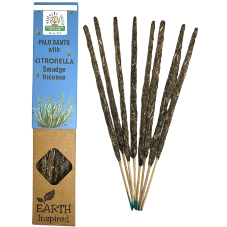 Natürlicher Palo Santo und Citronella Weihrauch NAMASTE INDIA Earth Inspired - 25gr Schachtel Bio Weihrauch