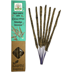 Natural Palo Santo and Eucalyptus Incense NAMASTE INDIA Earth Inspired - 25gr Box of Organic Incense