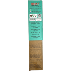 Incenso Naturale Palo Santo ed Eucalipto NAMASTE INDIA Terra Ispirato - Scatola da 25gr di Incenso Biologico