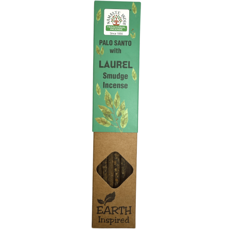 Naturlig Palo Santo och Laurel Rökelse NAMASTE INDIA Jordinspirerad - 25gr Låda med Ekologisk Rökelse