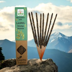 Incenso Naturale Palo Santo e Alloro NAMASTE INDIA Terra Ispirato - Scatola da 25gr di Incenso Biologico