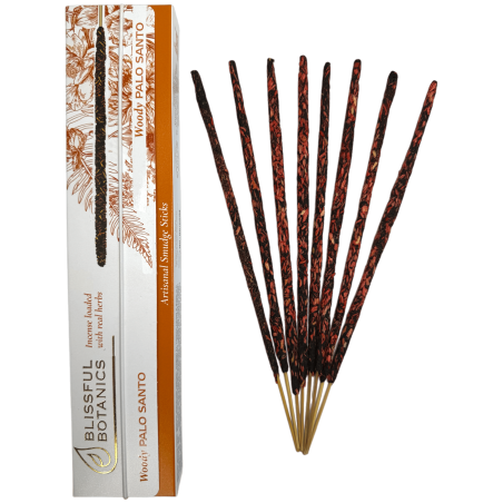 Ekologisk Palo Santo Blissful Botanics TULASI Natural Artisan Rökelse - Palo Santo Woody - 8 ekologiska rökelsepinnar