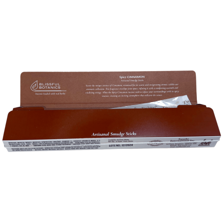 Blissful Botanics TULASI Artisan Natural Zimt Bio Räucherstäbchen - Würziger Zimt - 8 Bio Räucherstäbchen