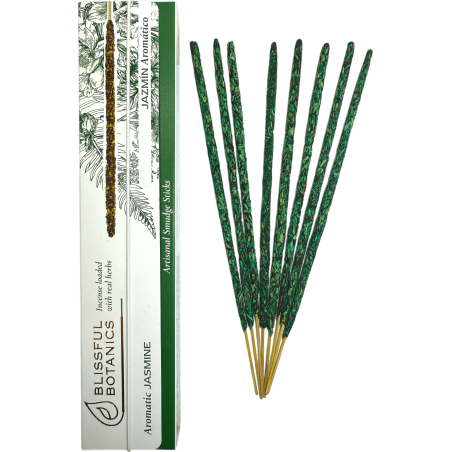 Tămâie organică Blissful Botanics TULASI Iasomie Artizanală Naturală - Iasomie Aromată - 8 bețișoare de tămâie organică