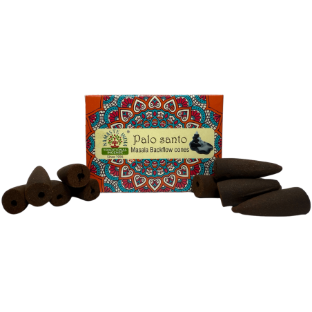 Conos de Reflujo Palo Santo NAMASTE INDIA - 10 conos de incienso blackflow