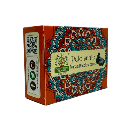 Conos de Reflujo Palo Santo NAMASTE INDIA - 10 conos de incienso blackflow