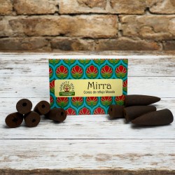 Myrrhe Reflux Cones NAMASTE INDIA - 10 Blackflow Räucherkegel