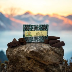 White Sage Reflux Cones NAMASTE INDIA - 10 blackflow incense cones