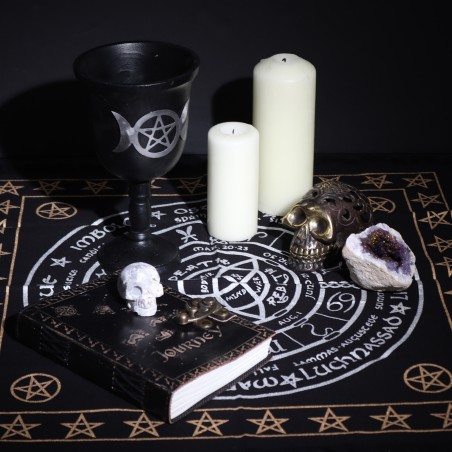 Mantell d'Altar amb serrells Esotèric Vida, Mort i Renaixement - 50x50cm