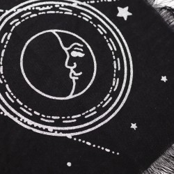 Pânză de altar cu franjuri ezoterice Luna și Soare - 50x50cm