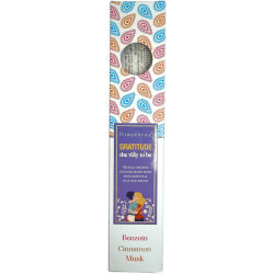 Gratitude Organic Incense Blissful Blends Vijayshree Benzoin, Cinnamon and Musk - 25gr Box.