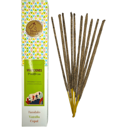 Encens Bio Vibrations Positives Blissful mélanges Vijayshree Bois de Santal, Vanille et Copal - Boîte de 25gr.