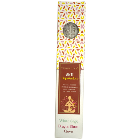 Blissful Blends Vijayshree Tămâie organică antidepresivă Vijayshree, sânge de dragon și cuișoare - cutie de 25gr.