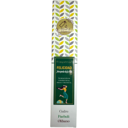 يمزج Happiness Blissful بين Vijayshree Cedar و Patchouli و اللبان البخور العضوي - علبة 25 غرام.
