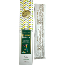 Happiness Blissful Mischungen Vijayshree Zeder, Patchouli und Weihrauch Bio Räucherstäbchen - 25gr Box.