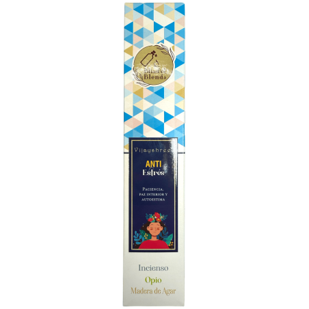 Organic Anti Stress Weihrauch Blissful Mischungen Vijayshree Räucherstäbchen, Opium und Agarholz - 25gr Box.