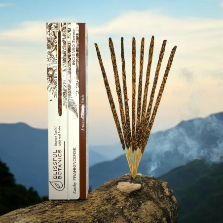 Tămâie organică Tămâie Blissful Botanics TULASI Natural Artisan - Tămâie pământească - 8 bețișoare de tămâie organică