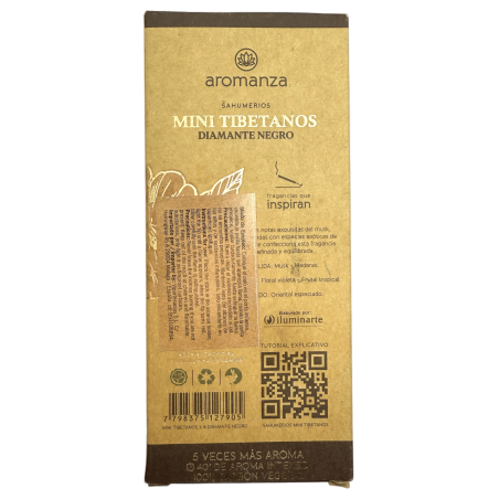 Mini Tibet Räucherstäbchen Black Diamond Aromanza Argentina - 8 Räucherstäbchen 40min Dauer - Hier und Jetzt
