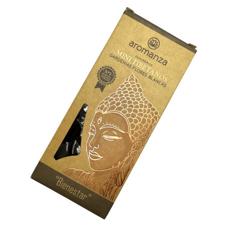 Mini Tibetische Räucherstäbchen Gardenien Weiße Blumen Aromanza Argentinien - 8 Räucherstäbchen 40min Dauer - Wellness