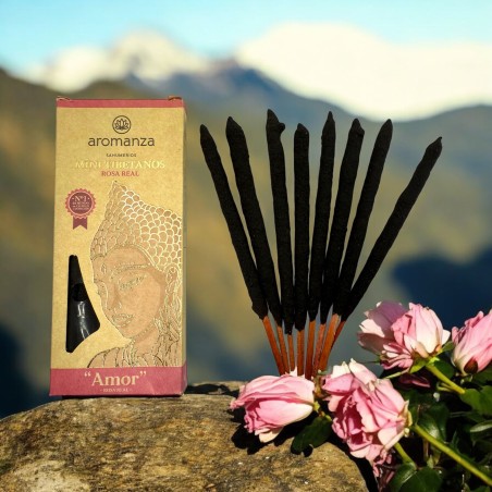 Mini Encens Tibétain Royal Rose Aromanza Argentina - 8 bâtonnets d’encens durée 40min - Love