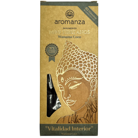 Mini Encens Tibétain Wanama Noix de Coco Aromanza Argentine - 8 bâtonnets d’encens durée 40min - Vitalité Intérieure