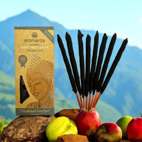 Mini tibetansk rökelse Wanama Kokosnöt Aromanza Argentina - 8 rökelsepinnar 40 min varaktighet - Inre vitalitet