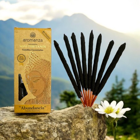 Mini tămâie tibetană vanilii fermecate Aromanza Argentina - 8 bețișoare de tămâie 40min durată - Abundență