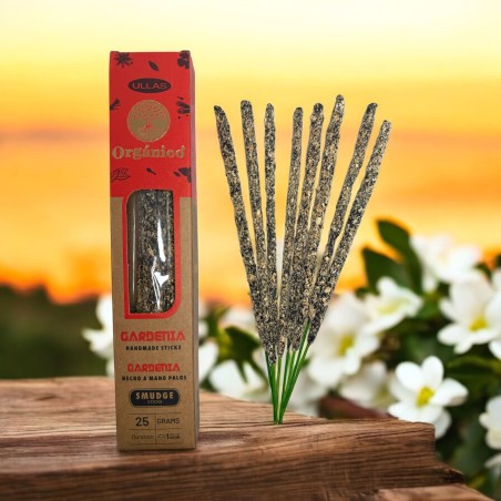Encens Ulles de Gardenia - Fet a mà - 25gr - Fet a Índia - 100% Natural - ULLAS Encens Orgànic