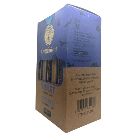 Coffret Encens Violette Bio ULLAS - 12 boîtes de 25gr.