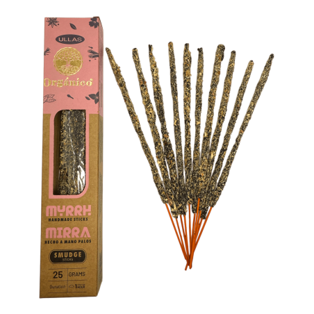 Encens Ulles de Mirra - Myrrh - ULLAS - Fet a mà - 25gr - Fet a Índia - 100% Natural - ULLAS Encens Orgànic