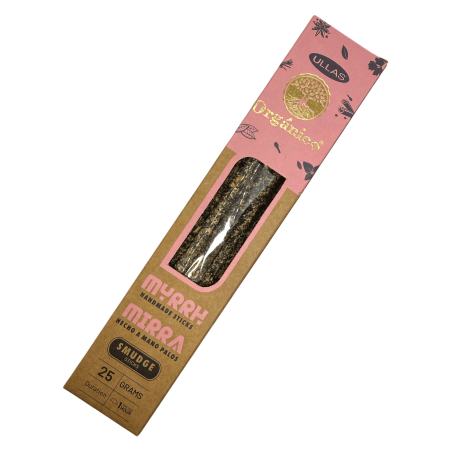 Encens Ullas à la Myrrhe - Myrrhe - ULLAS - Fait main - 25gr - Fabriqué en Inde - 100% Naturel - Encens Bio ULLAS