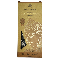 Mini tămâie tibetană cu nucă de cocos Aromanza Argentina - 8 bețișoare parfumate, durată 40 min - Pace interioară