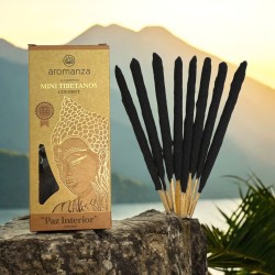 Mini tămâie tibetană cu nucă de cocos Aromanza Argentina - 8 bețișoare parfumate, durată 40 min - Pace interioară