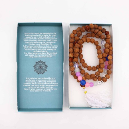 Colar da Deusa da Beleza de Bali Mala - 108 Rudraksha