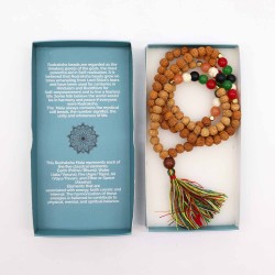 Colar Mala Bali Energia dos Cinco Elementos - 108 Rudraksha