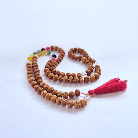 Collaret Bali Mala Aura Chakra - 108 Rudraksha