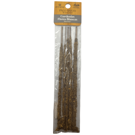 Good Vibes Palo Santo Incense with Gardenias White Flowers Aromanza Incense - Wellbeing - Bag Format 5 thick sticks