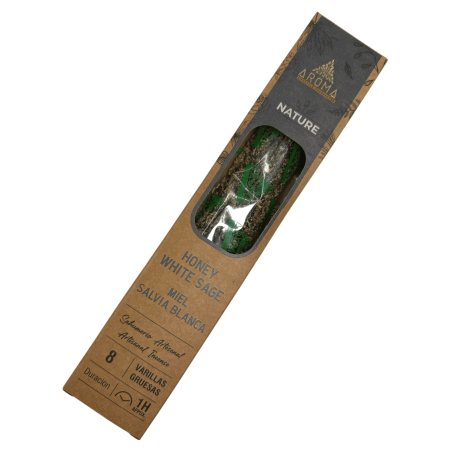 Incienso Orgánico Miel Salvia Blanca AROMA Nature - 8 varillas 1h duración