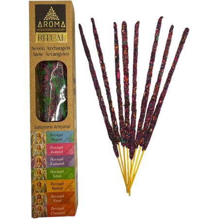Encens Orgànic Ritual 7 Arcàngels AROMA Encens Artesanal - Caixeta amb 8 barres d'encens - 1 hora durada