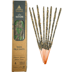 Tămâie organică Yagra Palo Santo AROMA Nature - 8 bețișoare, durată 1 oră