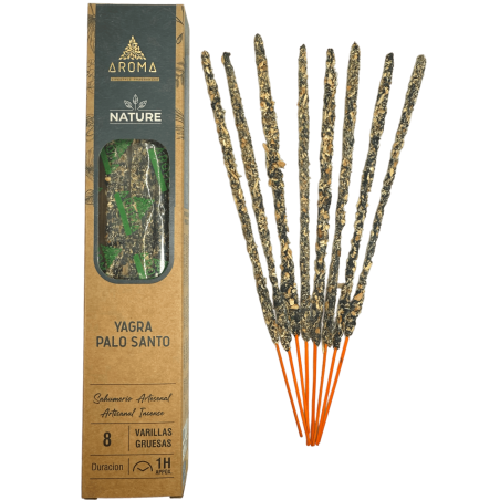Bio-Räucherstäbchen Yagra Palo Santo AROMA Nature - 8 Stäbchen 1 Stunde Dauer